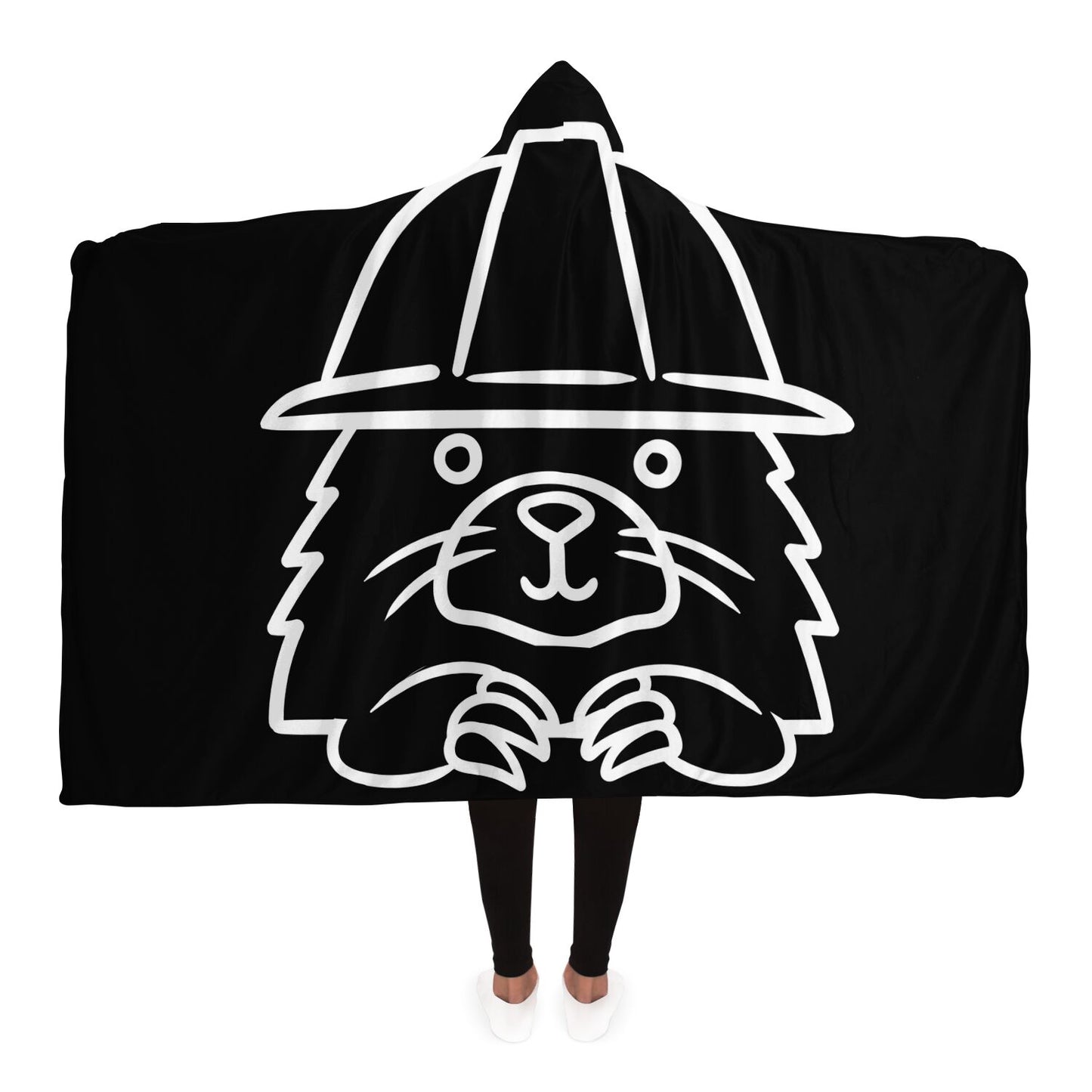 Explorer Mole Hoodie Blanket (Line Art)